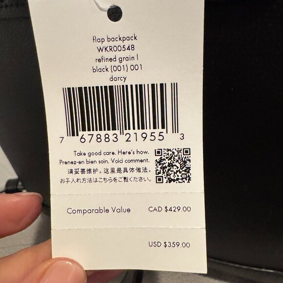 KATE SPADE Darcy grain leather black backpack New with tags - Picture 11 of 12